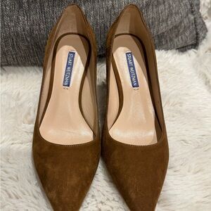 Stuart Weitzman Tan Suede Heels